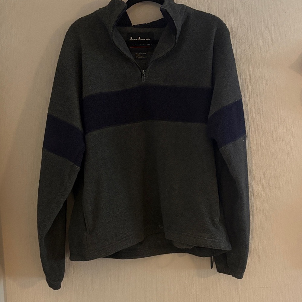 Totes Men's Charcoal and Navy Zip-Up Sweater